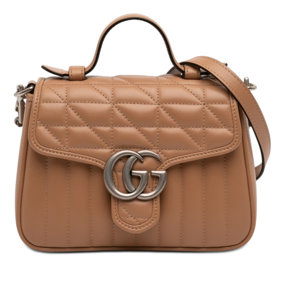 Gucci Handbags - Pre-Loved Gucci Mini GG Marmont Matelasse Calfskin Aria Top Handle Bag